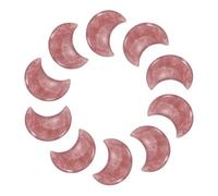 sourcing map 10 Pcs Moon Crystal Worry Stone, 1.2 Inch Length Natural Strawberry Quartz Moon Gemstone Bulk, Carved Pocket Stones for Meditation Balancing Pendant Decor