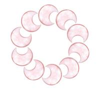 sourcing map 10 Pcs Moon Crystal Worry Stone, 1.2 Inch Length Natural Watermelon Quartz Moon Gemstone Bulk, Carved Pocket Stones for Meditation Balancing Pendant Decor