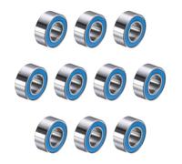 sourcing map 10 Pcs MR105-2RS Deep Groove Micro Bearing, 5x10x4mm Double Rubber Sealed Chrome Steel Small Bearings (ABEC5, Z4 Low Noise)