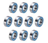 sourcing map 10 Pcs MR106-2RS Deep Groove Micro Bearing, 6x10x3mm Double Rubber Sealed Chrome Steel Small Bearings (ABEC5, Z4 Low Noise)