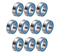 sourcing map 10 Pcs MR148-2RS Deep Groove Micro Bearing, 8x14x4mm Double Rubber Sealed Chrome Steel Small Bearings (ABEC5, Z4 Low Noise)