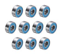 sourcing map 10 Pcs MR83-2RS Deep Groove Micro Bearing, 3x8x3mm Double Rubber Sealed Chrome Steel Small Bearings (ABEC5, Z4 Low Noise)