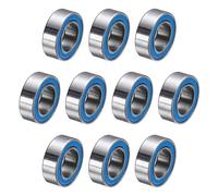 sourcing map 10 Pcs MR95-2RS Deep Groove Micro Bearing, 5x9x3mm Double Rubber Sealed Chrome Steel Small Bearings (ABEC5, Z4 Low Noise)