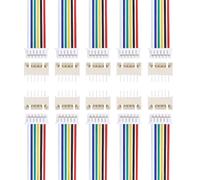 sourcing map 10 Pcs MX 1.25mm 6 Pin Single Head Male Connector Plug with 28 AWG 150mm Wire Cable and Female Motherboard Connector for Speakers,LED Light Strips,Small Appliances