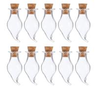 sourcing map 10 Pcs Name on Rice Glass Vial Pendant 12mm Width Mini Glass Bottles, for Necklace Wish Bottle DIY Pendant Craft Souvenir