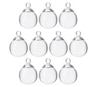 sourcing map 10 Pcs Name on Rice Glass Vial Pendant 16mm Width Mini Glass Bottles, for Necklace Wish Bottle DIY Pendant Craft Souvenirs