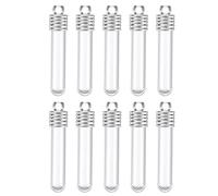 sourcing map 10 Pcs Name on Rice Glass Vial Pendant 6mm Width Mini Glass Bottles, for Necklace Wish Bottle DIY Pendant Craft Souvenirs