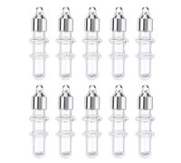 sourcing map 10 Pcs Name on Rice Glass Vial Pendant 9mm Width Mini Glass Bottles, for Necklace Wish Bottle DIY Pendant Craft Souvenirs