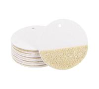 sourcing map 10 Pcs Natural Loofah Kitchen Sponge, 3.4''x3.4''x0.4'' Loofah Sponge for Dishes Reusable Non-Scratch Loofah Sponges for Kitchen, Bathroom & Household Cleaning, White