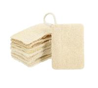 sourcing map 10 Pcs Natural Loofah Kitchen Sponge, 3.9''x2.7'' Loofah Sponge for Dishes Reusable Non-Scratch Loofah Sponges with Rope for Kitchen, Bathroom & Household Cleaning, Natural