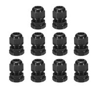 sourcing map 10 Pcs NPT 1/2" Cable Glands Adjustable 6-12.5mm PA6 Nylon IP68 Waterproof Connectors with Seals Anti-Corrosion for Industrial/Outdoor Electrical Systems (Black)