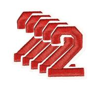 sourcing map 10 Pcs Number Patches 2.4" Height Number 2 Embroidered Decorative Repair Patches Iron/Sew on Embroidery Appliques for Decor Clothes Shoes Hats Backpacks DIY Crafts, Red