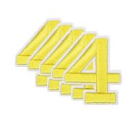 sourcing map 10 Pcs Number Patches 2.4" Height Number 4 Embroidered Decorative Repair Patches Iron/Sew on Embroidery Appliques for Decor Clothes Shoes Hats Backpacks DIY Crafts, Yellow