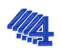 sourcing map 10 Pcs Number Patches 2.4" Height Number 4 Embroidered Decorative Repair Patches Iron/Sew on Embroidery Appliques for Decor Clothes Shoes Hats Backpacks DIY Crafts, Blue