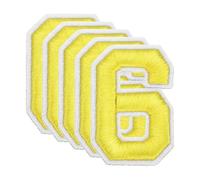 sourcing map 10 Pcs Number Patches 2.4" Height Number 6 Embroidered Decorative Repair Patches Iron/Sew on Embroidery Appliques for Decor Clothes Shoes Hats Backpacks DIY Crafts, Yellow