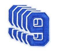 sourcing map 10 Pcs Number Patches 2.4" Height Number 9 Embroidered Decorative Repair Patches Iron/Sew on Embroidery Appliques for Decor Clothes Shoes Hats Backpacks DIY Crafts, Blue