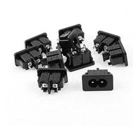 sourcing map 10 Pcs Panel Mount Male IEC320 C8 Power Socket AC 250V 2.5A