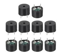 sourcing map 10 Pcs Passive Buzzer DC 1.5-5V 12x8.5mm Electric Tone Buzzer Alarm Piezo Beep Sounder Continuous Sound Beep for Physics Circuits Alarm Safety Development Boards House Shop