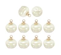 sourcing map 10 Pcs Pearl Buttons 10mm 13/32" Irregular Faux Pearl Sewing Button with Metal Shank for Clothing Bridal Wedding Dress DIY Crafts, Beige
