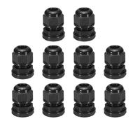sourcing map 10 Pcs PG13.5 Cable Glands Adjustable 7-12mm PA6 Nylon IP68 Waterproof Connectors with Seals Anti-Corrosion for Industrial/Outdoor Electrical Systems (Black)