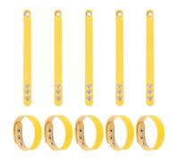 sourcing map 10 Pcs Plain Leather Bracelets Leather Snap Bracelets Adjustable Blank Wrist Cuffs DIY Craft Wristbands for Men Women Jewelry Making, Yellow