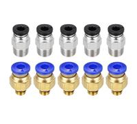 sourcing map 10 Pcs Pneumatic Fitting, PC4-M6/M10 Push to Connect Pneumatic Tube Fittings, Straight Through Fitting for 3D Printer, 2x4mm Tubes, Blue/Black