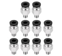 sourcing map 10 Pcs Pneumatic Fitting, PC4-M6 Push to Connect Pneumatic Tube Fittings, Straight Through Fitting for 3D Printer, 2x4mm Tubes, Black