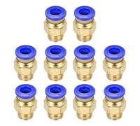 sourcing map 10 Pcs Pneumatic Fitting, PC6-M10 Push to Connect Pneumatic Tube Fittings, Pneumatic Connectors for 3D Printers, 4x6mm Tube, Blue