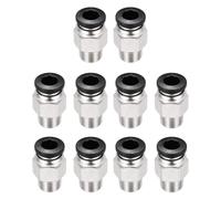 sourcing map 10 Pcs Pneumatic Fitting, PC6-M10 Push to Connect Pneumatic Tube Fittings, Straight Through Fitting for 3D Printer, 4x6mm Tubes, Black