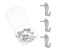 sourcing map 10 Pcs Push Pin Picture Hooks, Zinc Alloy Picture Hanging Nails Thumb Tacks Hanging Hooks with Nails for Wall Wooden Board, Silver