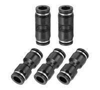 sourcing map 10 Pcs Push to Connect Fittings 5/16 Inch Tube OD Pneumatic Quick Connector Straight Union Tube Fitting for Water Oil Gas Air Hose Line Pipe, Black