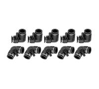 sourcing map 10 Pcs Push to Connect Fittings Male Elbow 1/2 Inch Tube OD 90 Degree Air Line Pneumatic Tube Fitting for Water Oil Gas Hose Pipe, Black