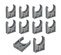 sourcing map 10 Pcs PVC Water Pipe Clamps Clips, 40mm ID U-Shaped Water Pipe Buckles Pipe Tubing Clamps Pipe Support Holder for 1.2" Water Pipe Tubing Hose TV Trays Hanger Support Tubing, Grey