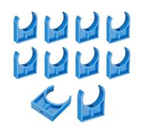 sourcing map 10 Pcs PVC Water Pipe Clamps Clips, 50mm ID U-Shaped Water Pipe Buckles Pipe Tubing Clamps Pipe Support Holder for 1.5" Water Pipe Tubing Hose TV Trays Hanger Support Tubing, Blue