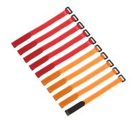 sourcing map 10 Pcs Reusable Battery Tie Down Straps 20mm x 20cm Nylon Multipurpose Battery Hold Down Adjustable Cinch Strap Hook Loop Fastening Tie for FPV RC Drone Boat Car, Orange/Red