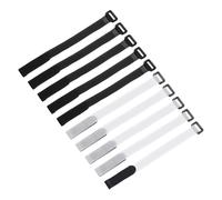 sourcing map 10 Pcs Reusable Battery Tie Down Straps 20mm x 20cm Nylon Multipurpose Battery Hold Down Adjustable Cinch Strap Hook Loop Fastening Tie for FPV RC Drone Boat Car, Black/White