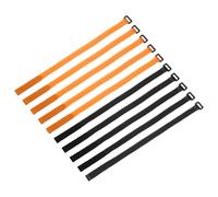 sourcing map 10 Pcs Reusable Battery Tie Down Straps 20mm x 40cm Nylon Multipurpose Battery Hold Down Adjustable Cinch Strap Hook Loop Fastening Tie for FPV RC Drone Boat Car, Black/Orange