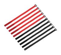 sourcing map 10 Pcs Reusable Battery Tie Down Straps 20mm x 40cm Nylon Multipurpose Battery Hold Down Adjustable Cinch Strap Hook Loop Fastening Tie for FPV RC Drone Boat Car, Black/Red