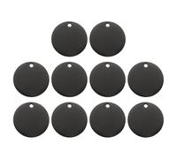 sourcing map 10 Pcs Round Blank Stamping Tag 20mm Stainless Steel Circle Polished Blanks Tag Pendants with Hole for Bracelet Crafts Labeling Making, Black