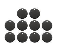 sourcing map 10 Pcs Round Blank Stamping Tag 25mm Stainless Steel Circle Polished Blanks Tag Pendants with Hole for Bracelet Crafts Labeling Making, Black