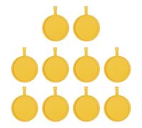 sourcing map 10 Pcs Round Pattern Pendant Trays Kit, 25mm Alloy Blank Bezel Pendant Base Flat Connector Settings for Photo Charm Jewelry Making DIY Crafts, Yellow
