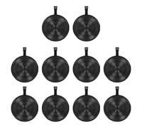 sourcing map 10 Pcs Round Pattern Pendant Trays Kit, 25mm Alloy Blank Bezel Pendant Base Flat Connector Settings for Photo Charm Jewelry Making DIY Crafts, Black