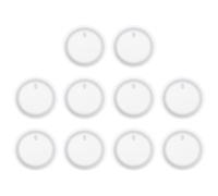 sourcing map 10 Pcs Round Resin Keychain Moulds, Silicone Epoxy Mould Kit with Hole for Pendant Keychains Ornament Jewelry Art Crafts Making DIY Crafts, White