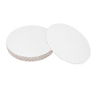 sourcing map 10 Pcs Scalloped Cake Circle Base, 11.9 Inch Wave Cake Cardboards Greaseproof Cardboard Round Wave Cake Pastry Pan Base for Weddings Parties Birthday Desserts Cupcake (White)