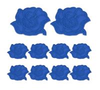 sourcing map 10 Pcs Self Adhesive Rose Flower Patches, 47 x 39mm Cute Flower Embroidered Applique Sew on Patch for Clothing Jackets Backpack Shoes DIY Accessory Bags, Dark Blue
