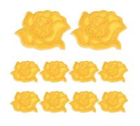 sourcing map 10 Pcs Self Adhesive Rose Flower Patches, 47 x 39mm Cute Flower Embroidered Applique Sew on Patch for Clothing Jackets Backpack Shoes DIY Accessory Bags, Orange Yellow