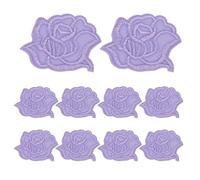 sourcing map 10 Pcs Self Adhesive Rose Flower Patches, 47 x 39mm Cute Flower Embroidered Applique Sew on Patch for Clothing Jackets Backpack Shoes DIY Accessory Bags, Light Purple