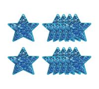 sourcing map 10 Pcs Sequin Star Iron on Patches, 2.6 x 2.4 Inch Embroidery Sequin Patches for Clothing Repair Backpack Shoes Decoration, Light Blue
