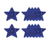 sourcing map 10 Pcs Sequin Star Iron on Patches, 2.6 x 2.4 Inch Embroidery Sequin Patches for Clothing Repair Backpack Shoes Decoration, Deep Blue