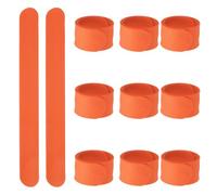 sourcing map 10 Pcs Silicone Slap Bracelets Bulk, Snap Wristbands Bracelets Multicolor Bands Wraps for Party Favors, Classroom Reward, DIY Painting Crafts, Orange